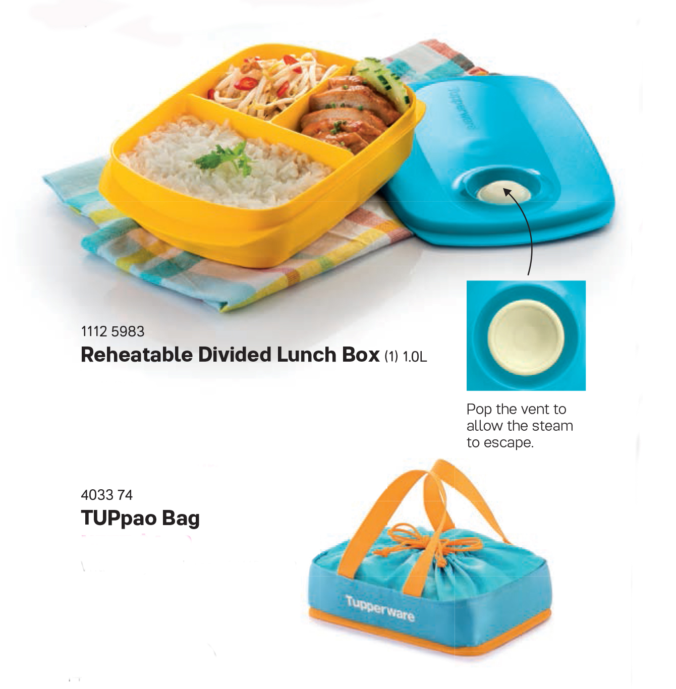 Reheatable Divided Lunch Box (1) 1.0L